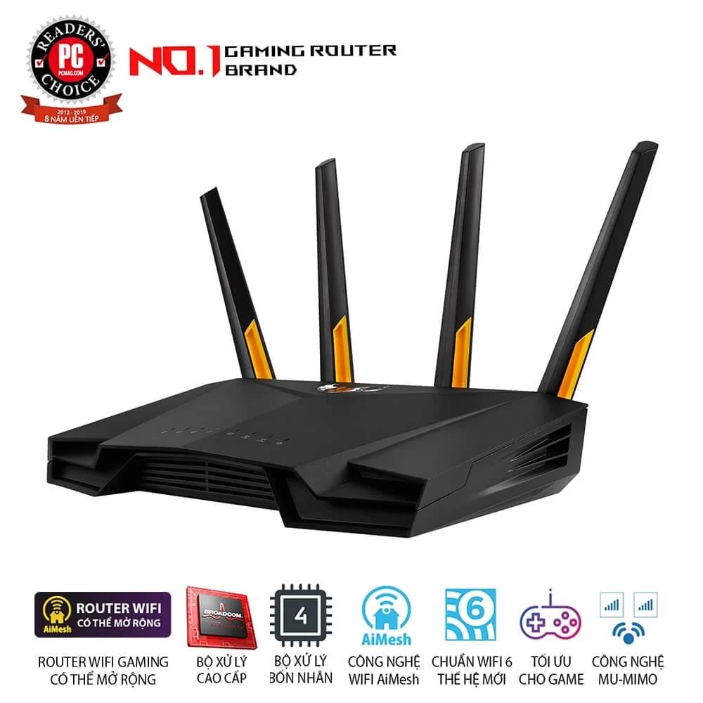 ASUS TUF Gaming AX3000 V2 Router (TUF-AX3000 V2) - Dual Band (2402+574Mbps), 4x 1.7GHz 4 ASUS TUF Gaming AX3000 V2 Router (TUF-AX3000 V2) - Dual Band (2402+574Mbps), 4x 1.7GHz - Ảnh 4