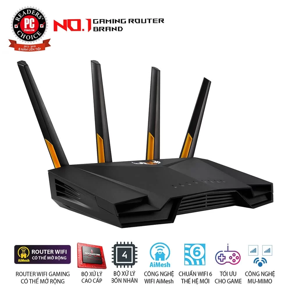 ASUS TUF Gaming AX3000 V2 Router (TUF-AX3000 V2) - Dual Band (2402+574Mbps), 4x 1.7GHz 6 ASUS TUF Gaming AX3000 V2 Router (TUF-AX3000 V2) - Dual Band (2402+574Mbps), 4x 1.7GHz - Ảnh 6