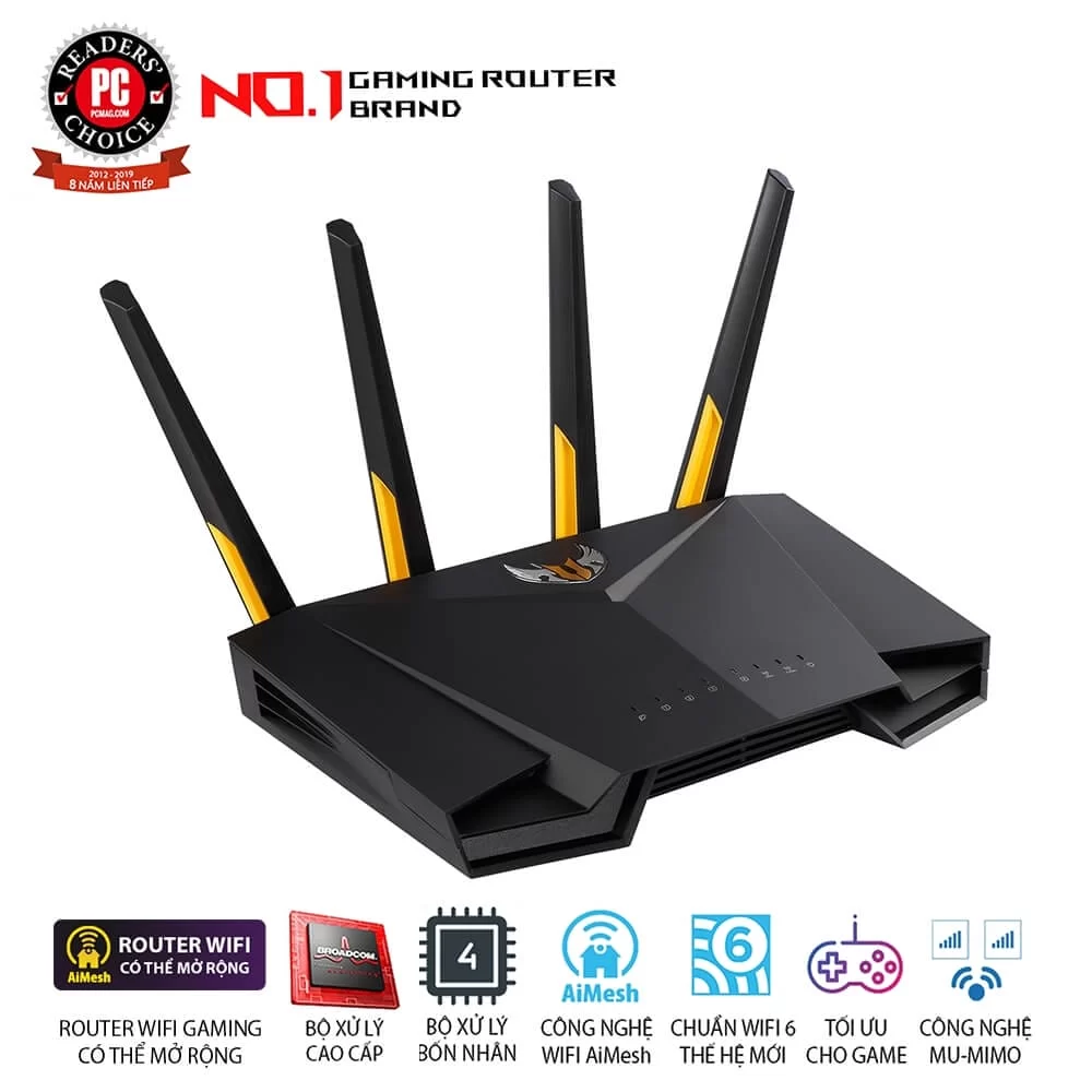 ASUS TUF Gaming AX3000 V2 Router (TUF-AX3000 V2) - Dual Band (2402+574Mbps), 4x 1.7GHz 7 ASUS TUF Gaming AX3000 V2 Router (TUF-AX3000 V2) - Dual Band (2402+574Mbps), 4x 1.7GHz - Ảnh 7