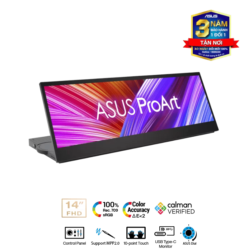ASUS ProArt Display PA147CDV Creative Tool Portable Touch Monitor - 14 inch, IPS FHD, 60Hz, 100% sRGB, USB-C Touchscreen, Adobe Compatible (Speaker) 1 ASUS ProArt Display PA147CDV Creative Tool Portable Touch Monitor - 14 inch, IPS FHD, 60Hz, 100% sRGB, USB-C Touchscreen, Adobe Compatible (Speaker)
