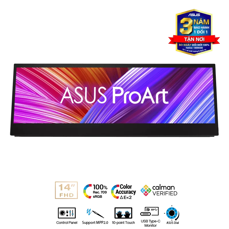 ASUS ProArt Display PA147CDV Creative Tool Portable Touch Monitor - 14 inch, IPS FHD, 60Hz, 100% sRGB, USB-C Touchscreen, Adobe Compatible (Speaker) 8 ASUS ProArt Display PA147CDV Creative Tool Portable Touch Monitor - 14 inch, IPS FHD, 60Hz, 100% sRGB, USB-C Touchscreen, Adobe Compatible (Speaker) - Ảnh 8