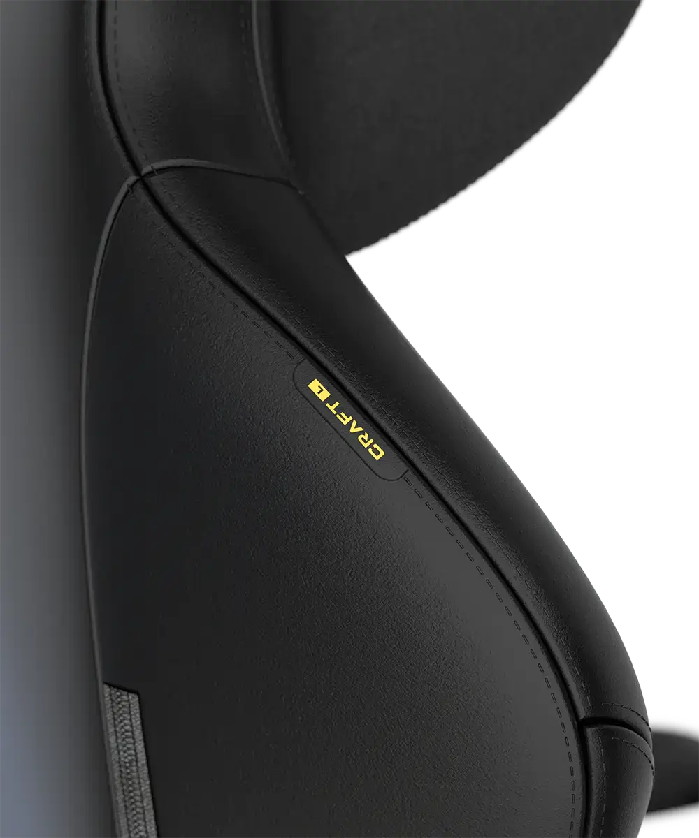 DXRacer Craft-F-NEO Leatherette-Black-Regular/L (GC/LCF23LTA/N) Gaming Chair - 4D Armrest, 135-Degree Recline, Cooling Gel Foam Pillow, Pull-Out Footrest 2 DXRacer Craft-F-NEO Leatherette-Black-Regular/L (GC/LCF23LTA/N) Gaming Chair - 4D Armrest, 135-Degree Recline, Cooling Gel Foam Pillow, Pull-Out Footrest - Ảnh 2