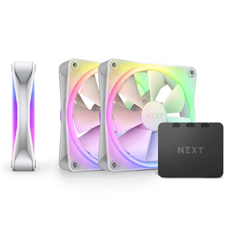 NZXT F120 RGB DUO Triple Pack White (RF-D12TF-W1) Fan - Mattle White, 3 x 120mm RGB Fans & Controller