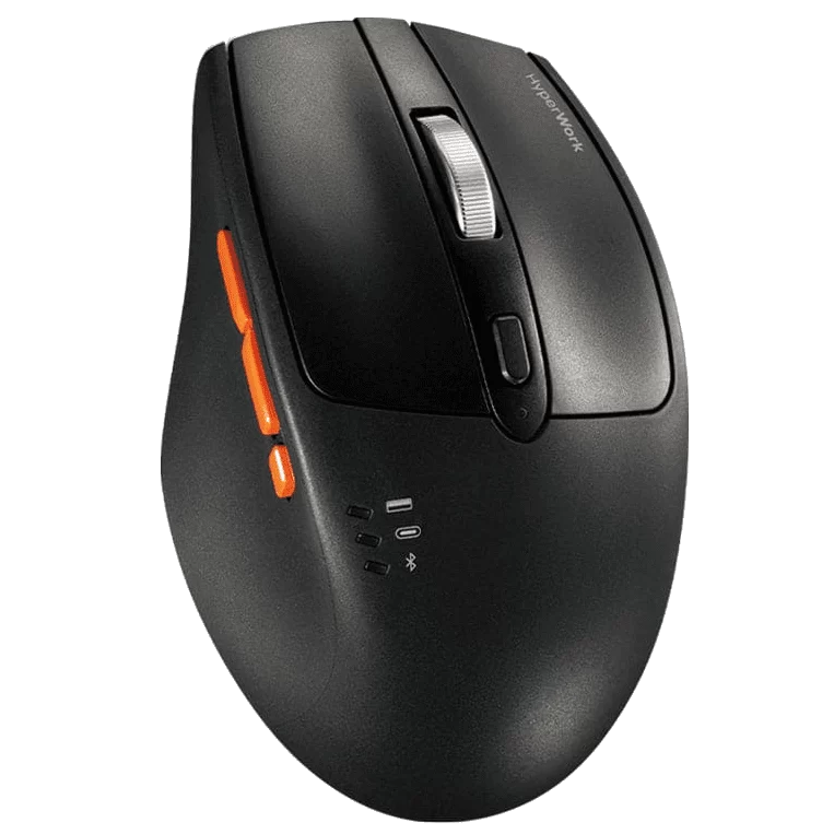 HyperWork Silentium Mattle Black Wireless Ergonomic Silent Mouse - Bluetooth 5.1, Wireless 2.4G, silent switch, pin 300H 1 HyperWork Silentium Mattle Black Wireless Ergonomic Silent Mouse - Bluetooth 5.1, Wireless 2.4G, silent switch, pin 300H