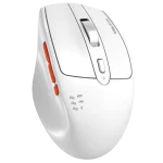 HyperWork Silentium Milky White Wireless Ergonomic Silent Mouse - Bluetooth 5.1, Wireless 2.4G, silent switch, pin 300H