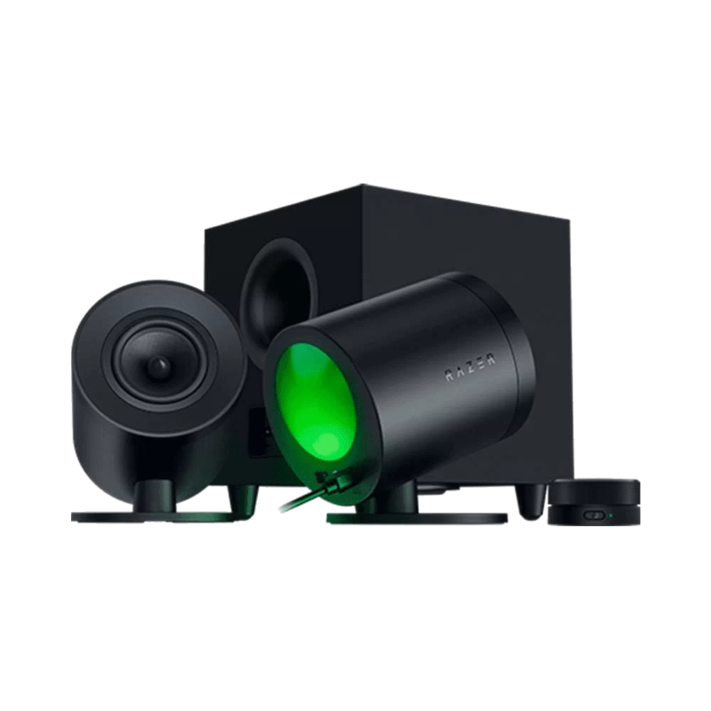 Razer NOMMO V2 PRO 2.1 PC Gaming Speakers - Bluetooth 5.3, Razer Chroma RGB, Wireless Subwoofer + Control Pod 2 Razer NOMMO V2 PRO 2.1 PC Gaming Speakers - Bluetooth 5.3, Razer Chroma RGB, Wireless Subwoofer + Control Pod - Ảnh 2