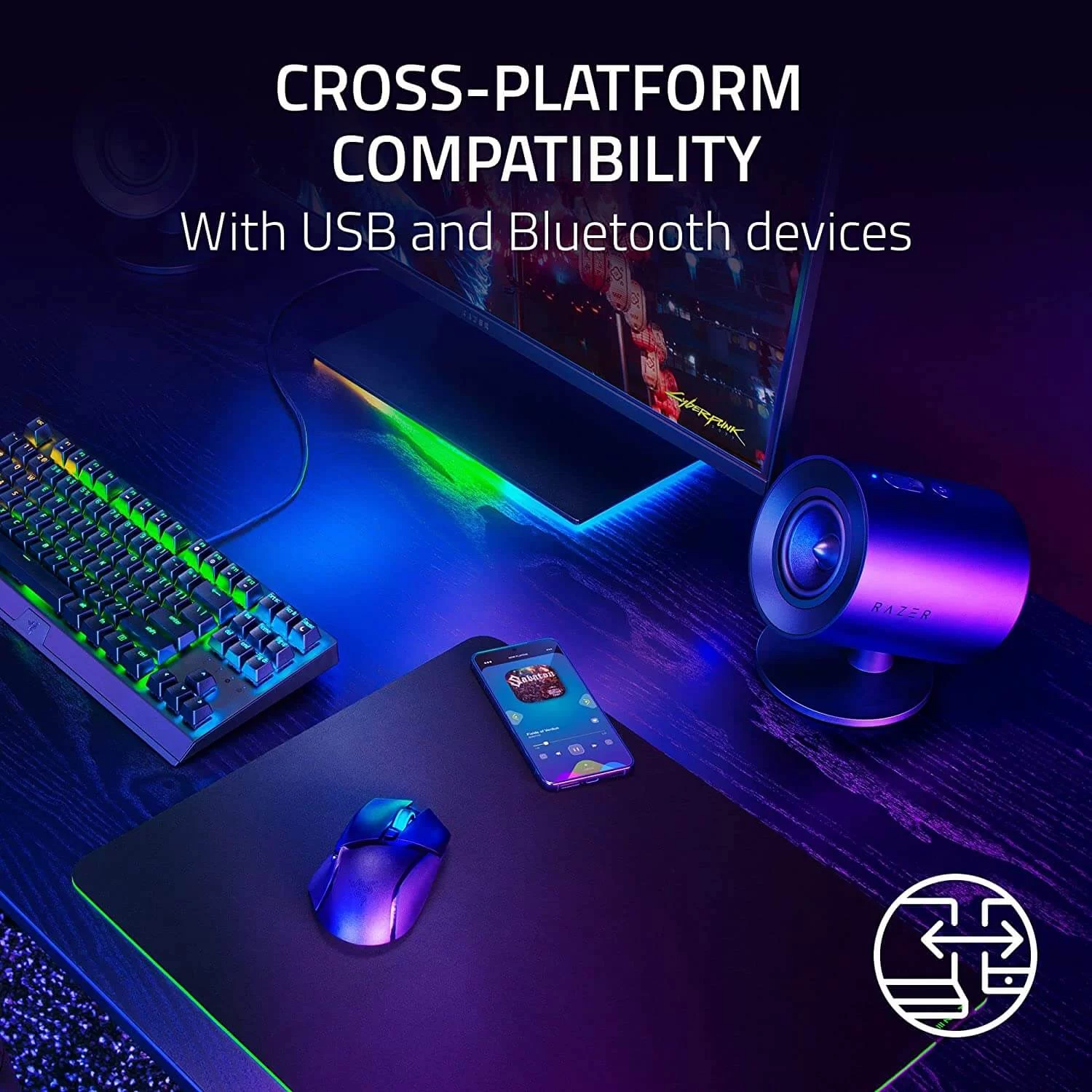 Razer NOMMO V2 X Full-Range 2.0 PC Gaming Speakers - Bluetooth 5.0 5 Razer NOMMO V2 X Full-Range 2.0 PC Gaming Speakers - Bluetooth 5.0 - Ảnh 5