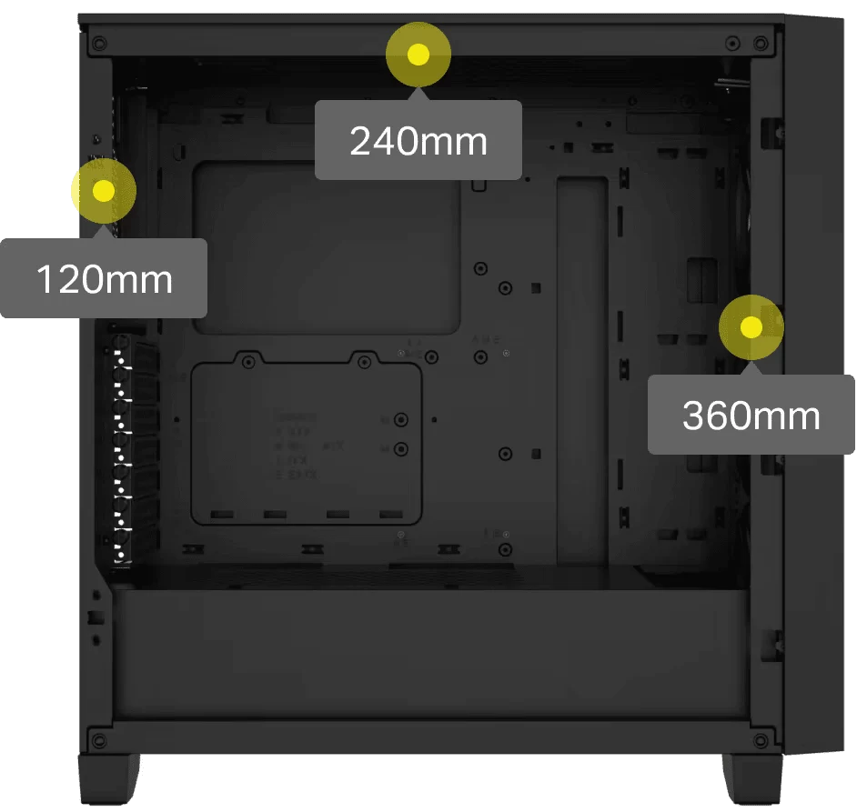 3000D RGB AIRFLOW Black Panel2 image RadiatorCapacity 120mm black