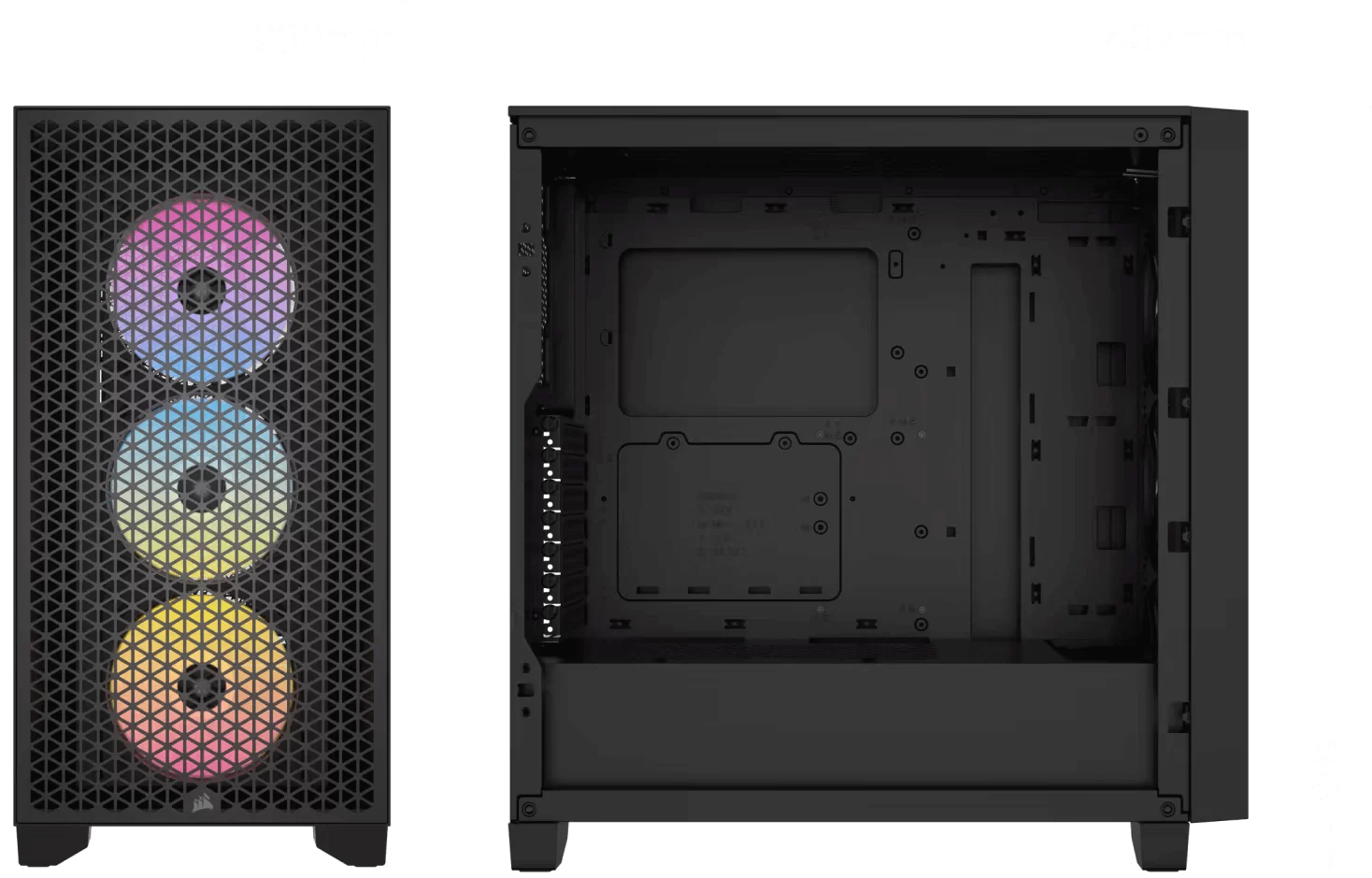 3000D RGB AIRFLOW Black Panel2 image dimensions black