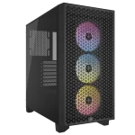 CORSAIR 3000D RGB AIRFLOW Mid-Tower PC Case - Black, 3x CORSAIR AR120 RGB fans includes