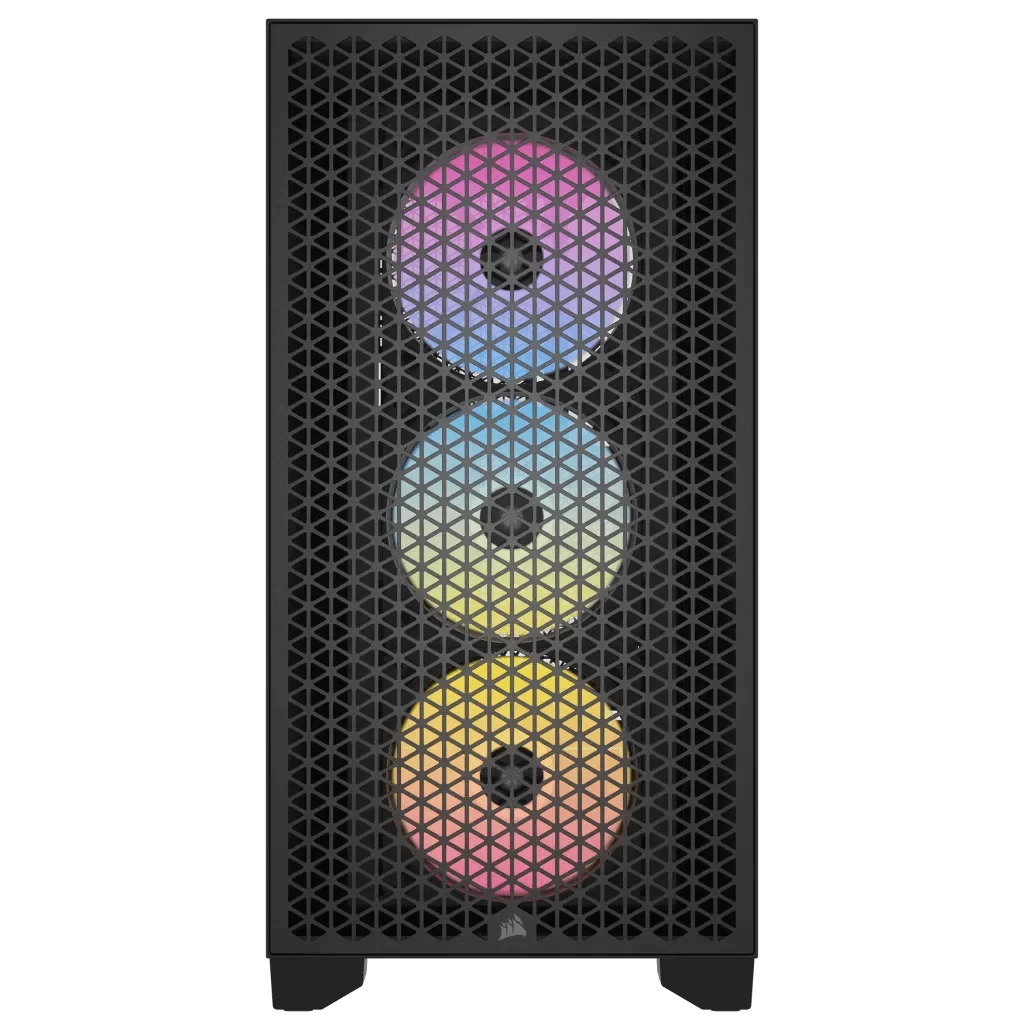 CORSAIR 3000D RGB AIRFLOW Mid-Tower PC Case - Black, 3x CORSAIR AR120 RGB fans includes 3 CORSAIR 3000D RGB AIRFLOW Mid-Tower PC Case - Black, 3x CORSAIR AR120 RGB fans includes - Ảnh 3