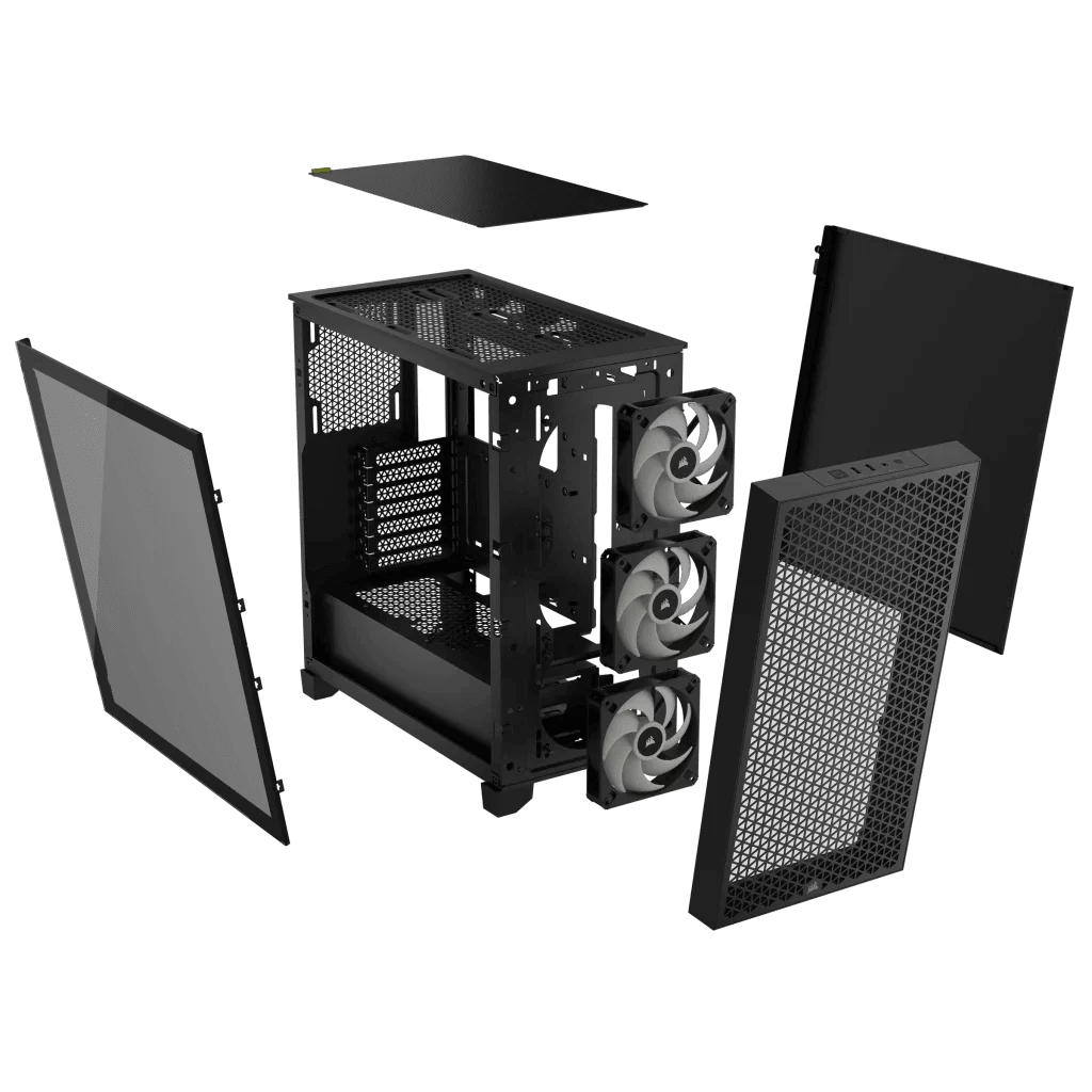 CORSAIR 3000D RGB AIRFLOW Mid-Tower PC Case - Black, 3x CORSAIR AR120 RGB fans includes 9 CORSAIR 3000D RGB AIRFLOW Mid-Tower PC Case - Black, 3x CORSAIR AR120 RGB fans includes - Ảnh 9