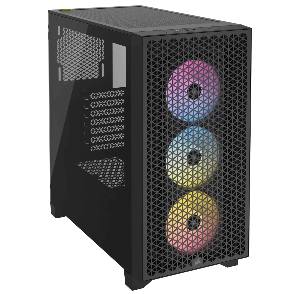 CORSAIR 3000D RGB AIRFLOW Mid-Tower PC Case - Black, 3x CORSAIR AR120 RGB fans includes 11 CORSAIR 3000D RGB AIRFLOW Mid-Tower PC Case - Black, 3x CORSAIR AR120 RGB fans includes - Ảnh 11