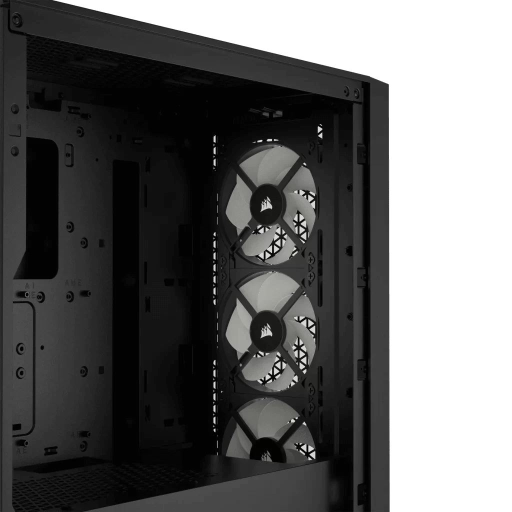 CORSAIR 3000D RGB AIRFLOW Mid-Tower PC Case - Black, 3x CORSAIR AR120 RGB fans includes 12 CORSAIR 3000D RGB AIRFLOW Mid-Tower PC Case - Black, 3x CORSAIR AR120 RGB fans includes - Ảnh 12