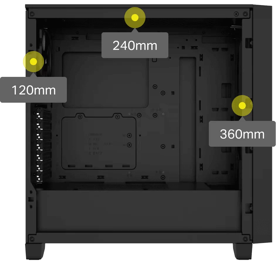 Corsair 3000D Airflow Black Panel2 image RadiatorCapacity 120mm black
