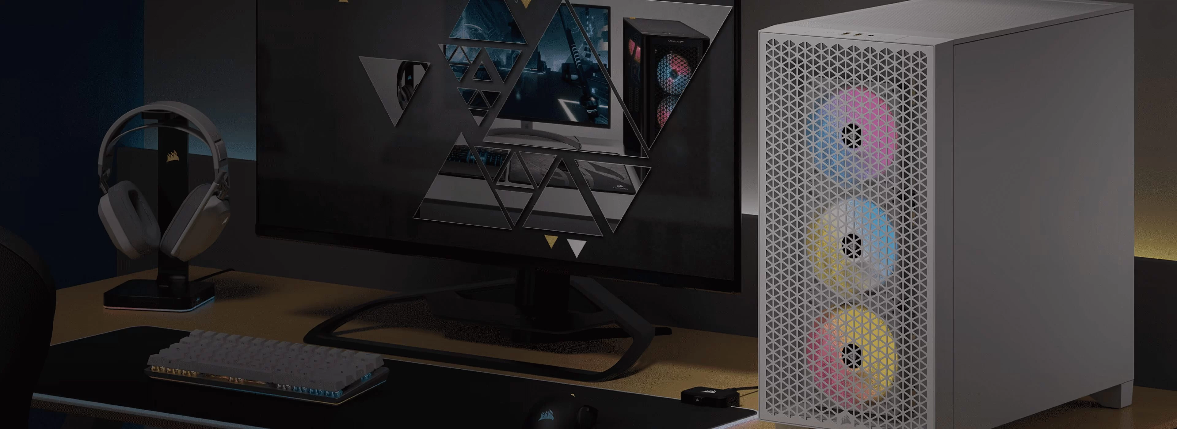 Corsair 3000D RGB AIRFLOW White Panel1 background white