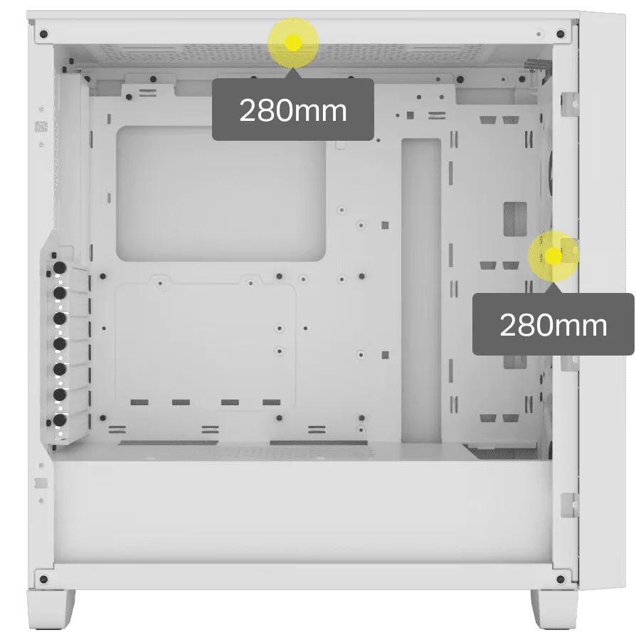 Corsair 3000D RGB AIRFLOW White Panel2 image RadiatorCapacity 140mm white