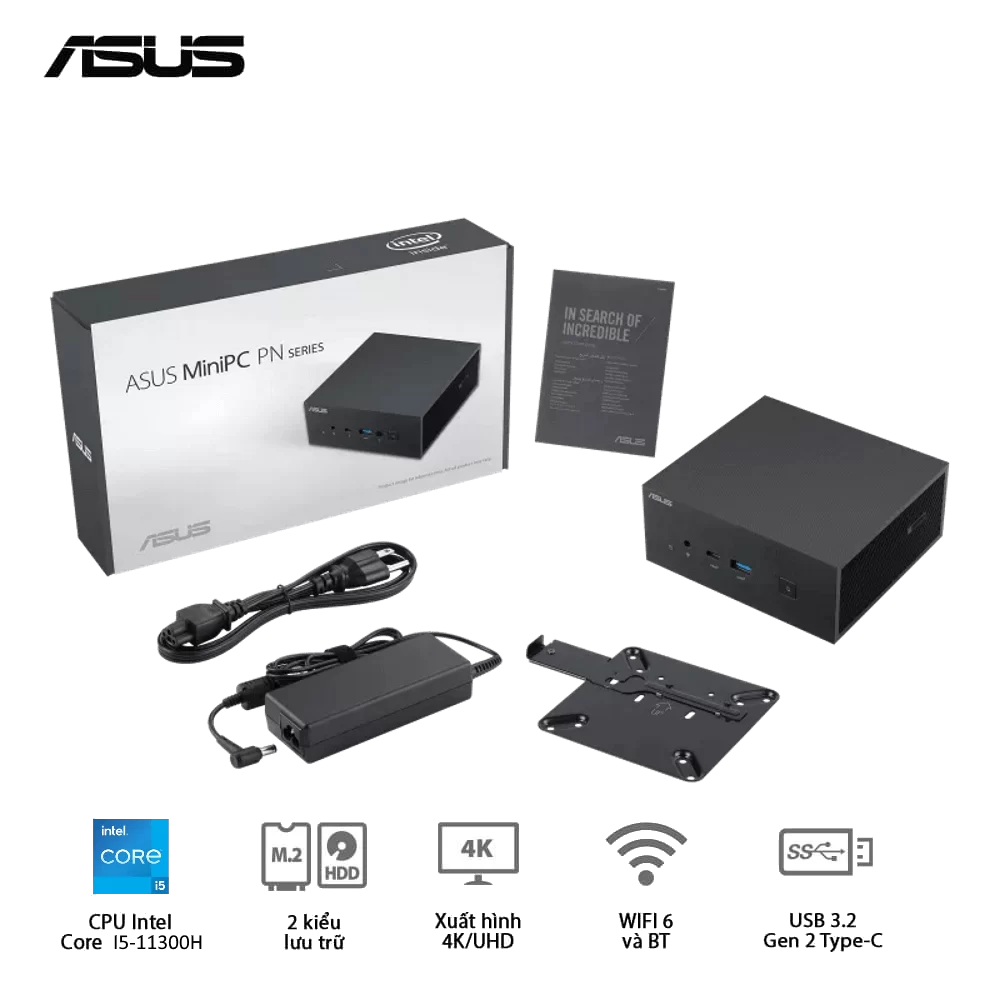ASUS PN63-S1-B-S5025MV Barebone Mini PC - Intel Core I5-11300H, Wi-Fi 6 + BT5.0, VESA MOUNT, VGA port configurable, w/o Keyboard Mouse 8 ASUS PN63-S1-B-S5025MV Barebone Mini PC - Intel Core I5-11300H, Wi-Fi 6 + BT5.0, VESA MOUNT, VGA port configurable, w/o Keyboard Mouse - Ảnh 8