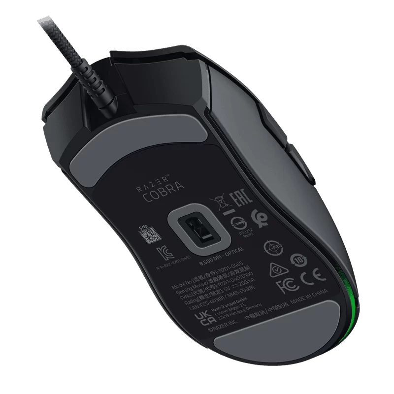 Razer Cobra Black Gaming Mouse - 58g Lightweight Design, Precise 8500 DPI Optical Sensor, Chroma RGB Lighting with Underglow, Gen-3 Optical Switches, 100% PTFE Mouse Feet, Speedflex Cable 4 Razer Cobra Black Gaming Mouse - 58g Lightweight Design, Precise 8500 DPI Optical Sensor, Chroma RGB Lighting with Underglow, Gen-3 Optical Switches, 100% PTFE Mouse Feet, Speedflex Cable - Ảnh 4