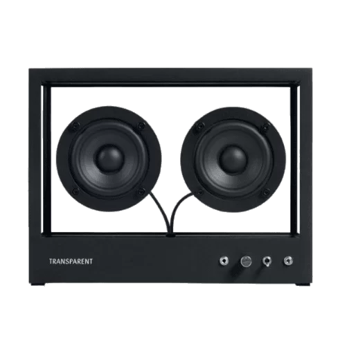 TRANSPARENT Small Transparent Speaker - Black, 2.0 Dual Speaker, Bluetooth 5.0, Multi Room Audio 1 TRANSPARENT Small Transparent Speaker - Black, 2.0 Dual Speaker, Bluetooth 5.0, Multi Room Audio