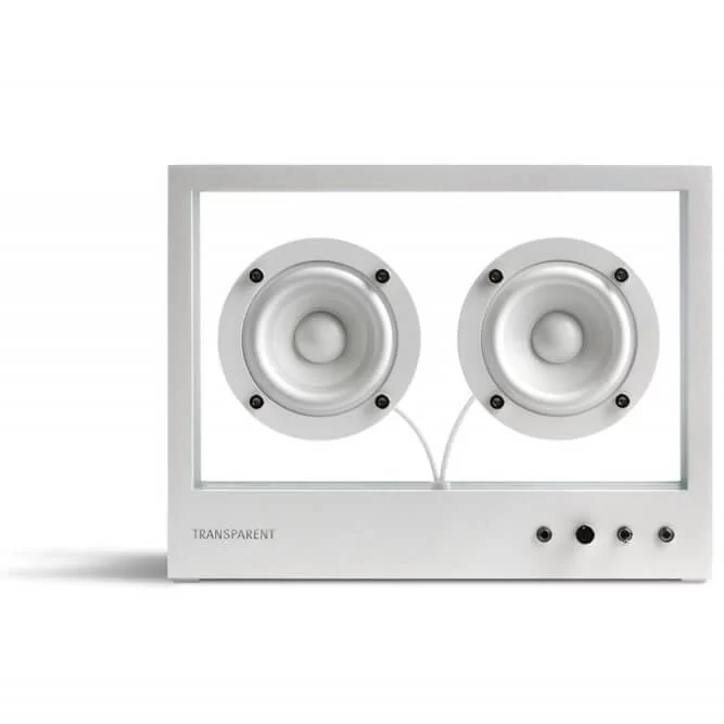 TRANSPARENT Small Transparent Speaker - White, 2.0 Dual Speaker, Bluetooth 5.0, Multi Room Audio 4 TRANSPARENT Small Transparent Speaker - White, 2.0 Dual Speaker, Bluetooth 5.0, Multi Room Audio - Ảnh 4