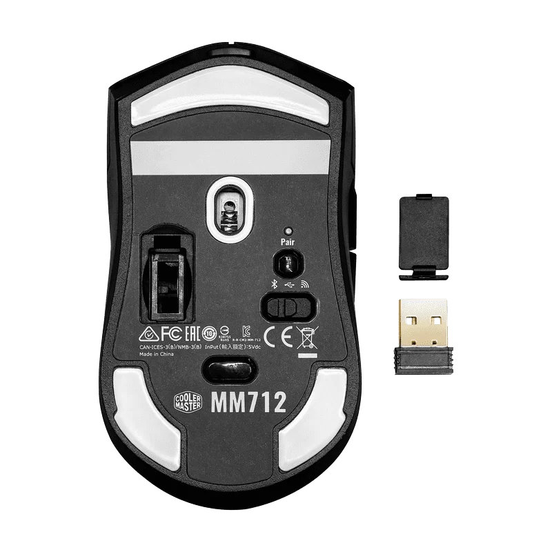 Cooler Master MM712 Lightweight Wireless Black Gaming Mouse - 59g, 19000 dpi, RGB, PixArt Optical Sensor, Pure PTFE Mouse Feet 8 Cooler Master MM712 Lightweight Wireless Black Gaming Mouse - 59g, 19000 dpi, RGB, PixArt Optical Sensor, Pure PTFE Mouse Feet - Ảnh 8