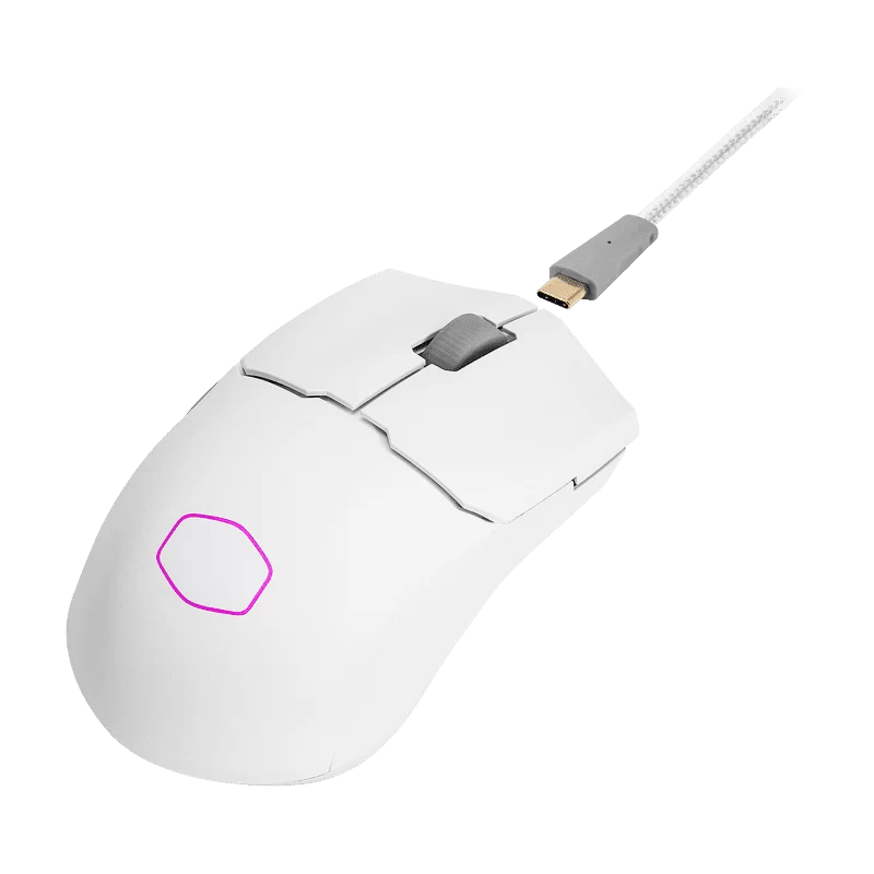 Cooler Master MM712 Lightweight Wireless White Gaming Mouse - 59g, 19000 dpi, RGB, PixArt Optical Sensor, Pure PTFE Mouse Feet 2 Cooler Master MM712 Lightweight Wireless White Gaming Mouse - 59g, 19000 dpi, RGB, PixArt Optical Sensor, Pure PTFE Mouse Feet - Ảnh 2