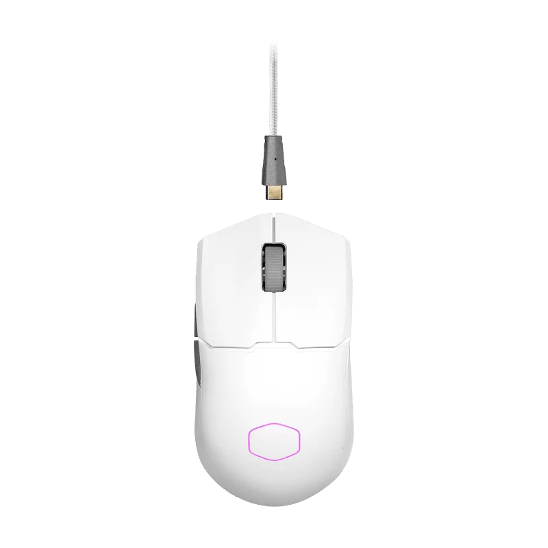 Cooler Master MM712 Lightweight Wireless White Gaming Mouse - 59g, 19000 dpi, RGB, PixArt Optical Sensor, Pure PTFE Mouse Feet 3 Cooler Master MM712 Lightweight Wireless White Gaming Mouse - 59g, 19000 dpi, RGB, PixArt Optical Sensor, Pure PTFE Mouse Feet - Ảnh 3