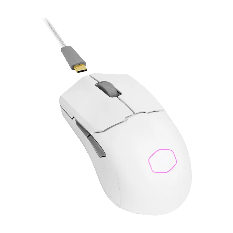 Cooler Master MM712 Lightweight Wireless White Gaming Mouse - 59g, 19000 dpi, RGB, PixArt Optical Sensor, Pure PTFE Mouse Feet 4 Cooler Master MM712 Lightweight Wireless White Gaming Mouse - 59g, 19000 dpi, RGB, PixArt Optical Sensor, Pure PTFE Mouse Feet - Ảnh 4