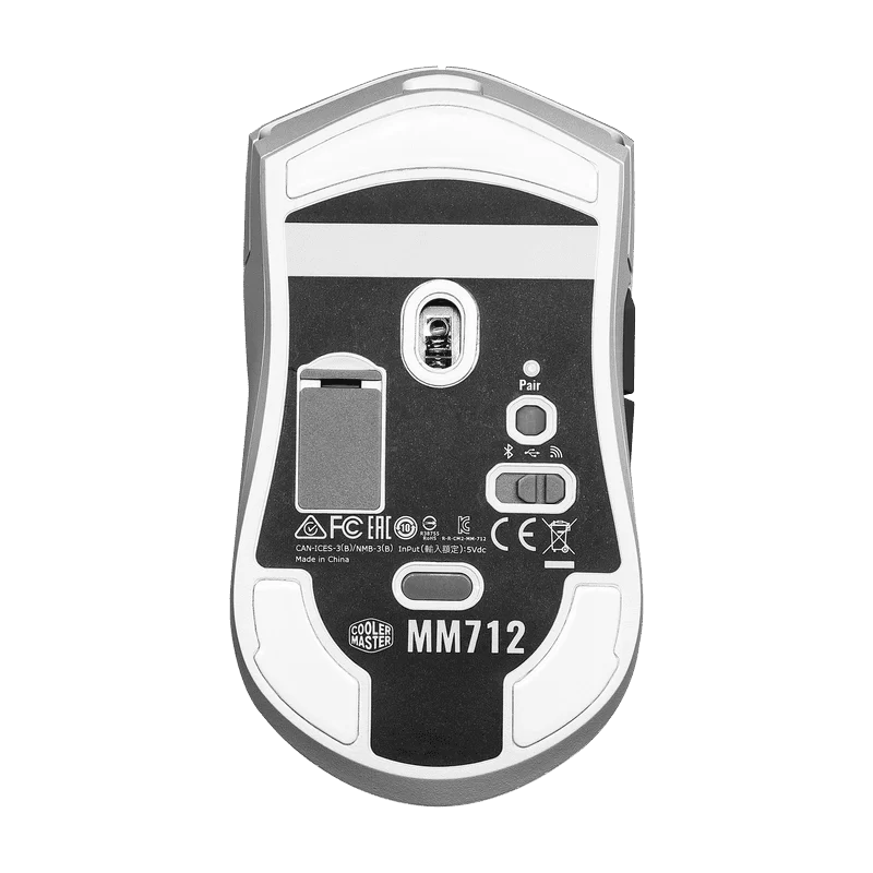 Cooler Master MM712 Lightweight Wireless White Gaming Mouse - 59g, 19000 dpi, RGB, PixArt Optical Sensor, Pure PTFE Mouse Feet 7 Cooler Master MM712 Lightweight Wireless White Gaming Mouse - 59g, 19000 dpi, RGB, PixArt Optical Sensor, Pure PTFE Mouse Feet - Ảnh 7