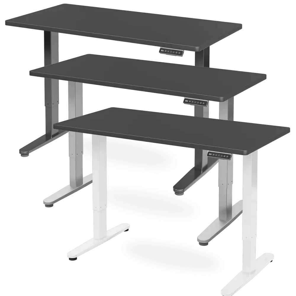 NiceDesign PUSILUNG - Mặt bàn đen - 120x60x2.5cm - Height Adjustable Standing Desk