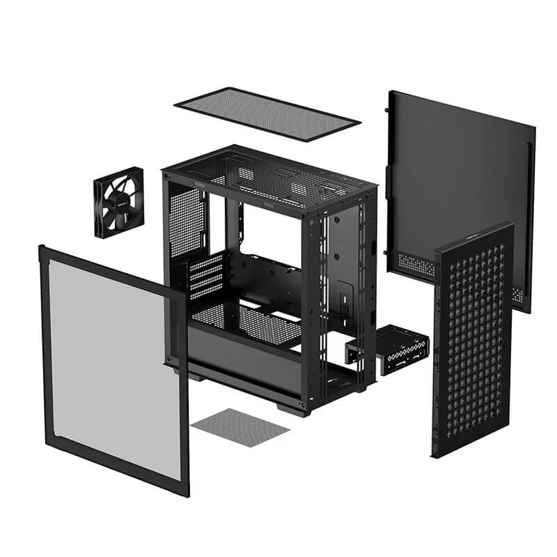 DEEPCOOL CH370 Compact Powerhouse Case - Black, Tempered Glass, M-ATX Case, 1x120mm fan includes 13 DEEPCOOL CH370 Compact Powerhouse Case - Black, Tempered Glass, M-ATX Case, 1x120mm fan includes - Ảnh 13