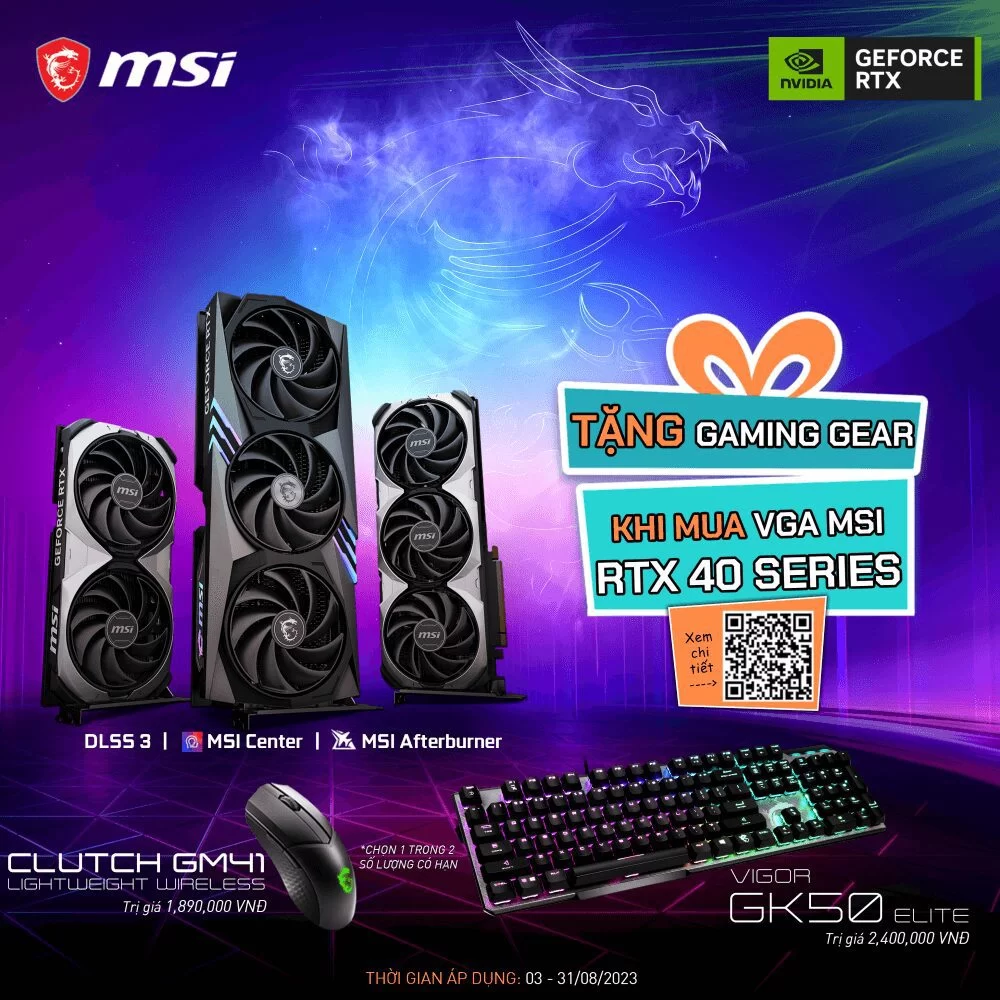 TANG GAMING GEAR KHI MUA VGA MSI PromoVGA