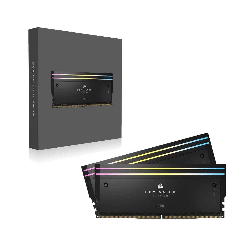 CORSAIR Dominator Titanium RGB 32GB Memory Kit - Black, 32GB (2x16GB) 6000MHz CL30 (CMP32GX5M2B6000C30) 2 CORSAIR Dominator Titanium RGB 32GB Memory Kit - Black, 32GB (2x16GB) 6000MHz CL30 (CMP32GX5M2B6000C30) - Ảnh 2