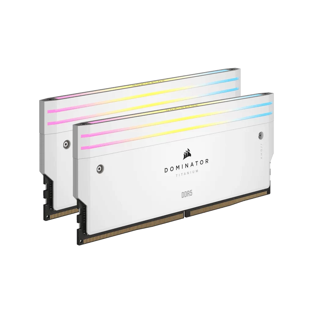 CORSAIR Dominator Titanium RGB 32GB (AMD Expo) Memory Kit – White, 32GB (2x16GB) 6000MHz CL30 (CMP32GX5M2B6000Z30W) 4 CORSAIR Dominator Titanium RGB 32GB (AMD Expo) Memory Kit – White, 32GB (2x16GB) 6000MHz CL30 (CMP32GX5M2B6000Z30W) - Ảnh 4