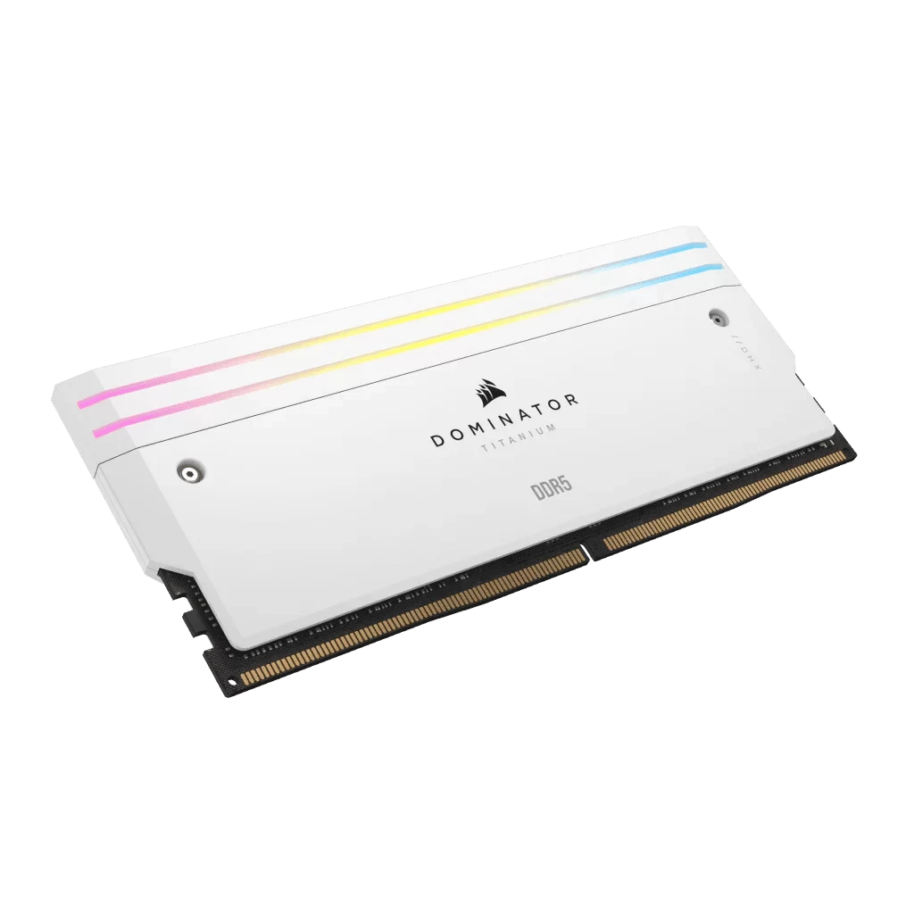 CORSAIR Dominator Titanium RGB 32GB (AMD Expo) Memory Kit – White, 32GB (2x16GB) 6000MHz CL30 (CMP32GX5M2B6000Z30W) 3 CORSAIR Dominator Titanium RGB 32GB (AMD Expo) Memory Kit – White, 32GB (2x16GB) 6000MHz CL30 (CMP32GX5M2B6000Z30W) - Ảnh 3