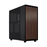 Fractal Design North Charcoal Black - Mesh Side Panels ATX Mid Tower Gaming Case - Wood Walnut Front, 2x140mm Fans included, Type C USB
