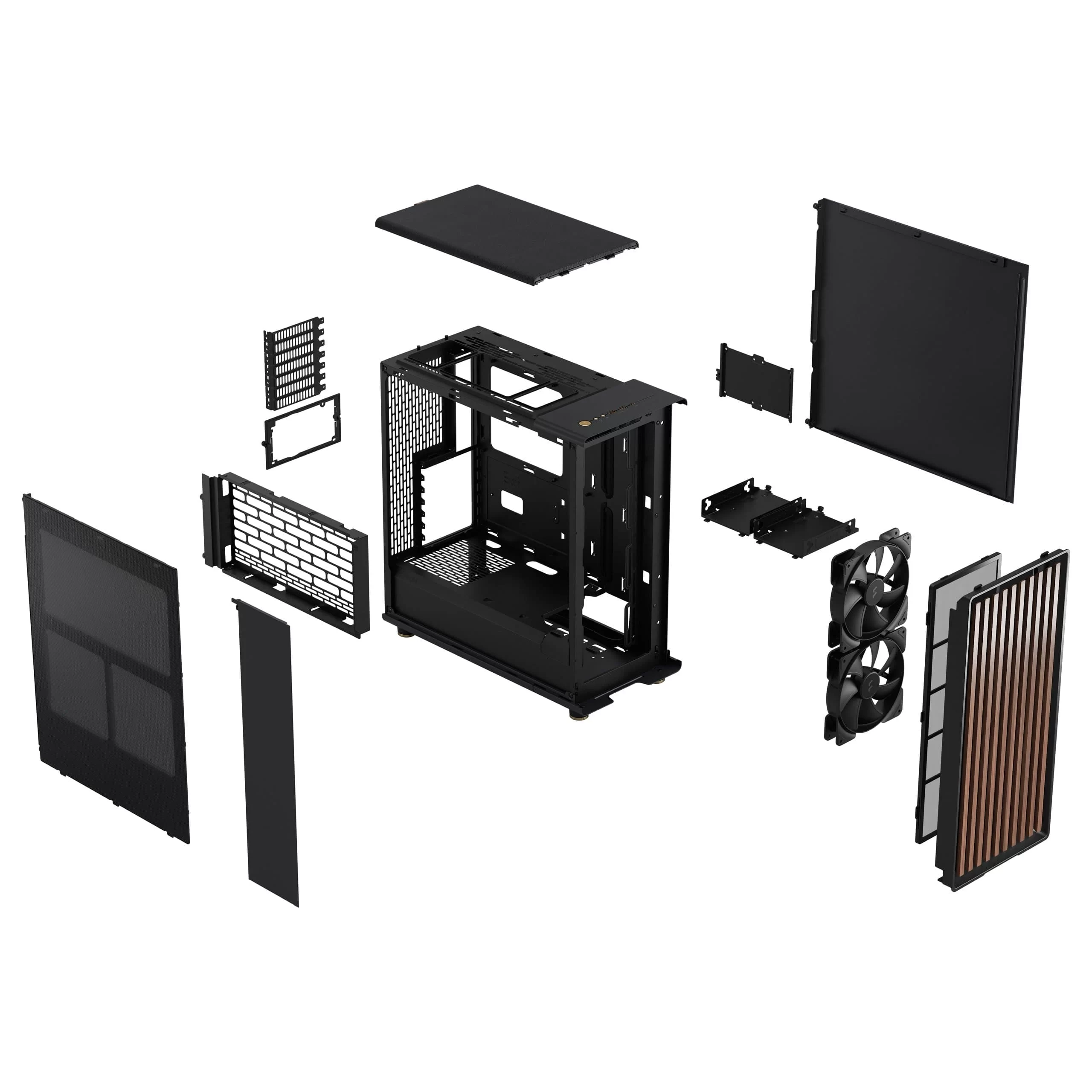 Fractal Design North Charcoal Black - Mesh Side Panels ATX Mid Tower Gaming Case - Wood Walnut Front, 2x140mm Fans included, Type C USB 18 Fractal Design North Charcoal Black - Mesh Side Panels ATX Mid Tower Gaming Case - Wood Walnut Front, 2x140mm Fans included, Type C USB - Ảnh 18