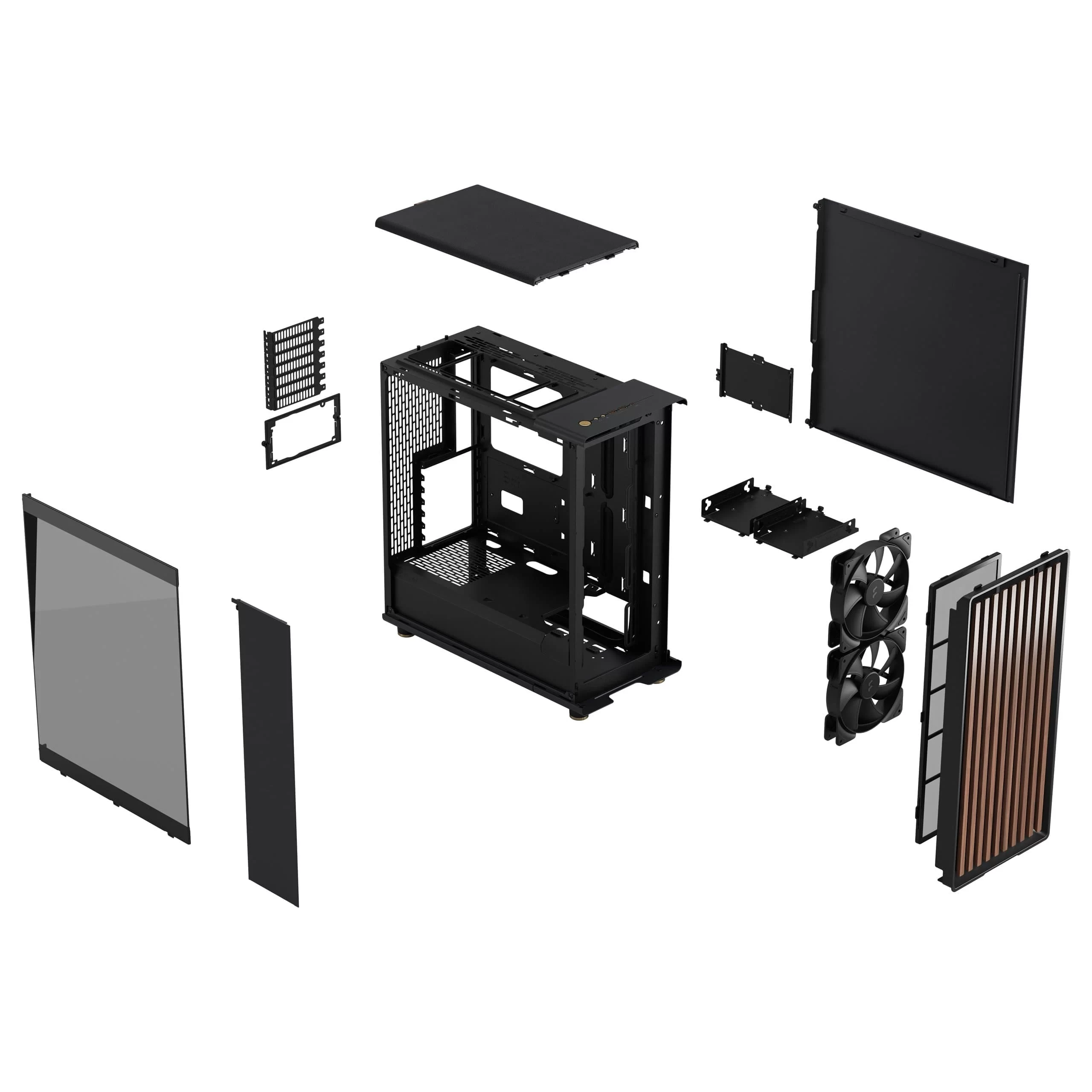 Fractal Design North Charcoal Black TG Dark - Tempered Glass Dark ATX Mid Tower Gaming Case - Wood Walnut Front, 2x140mm Fans included, Type C USB 17 Fractal Design North Charcoal Black TG Dark - Tempered Glass Dark ATX Mid Tower Gaming Case - Wood Walnut Front, 2x140mm Fans included, Type C USB - Ảnh 17