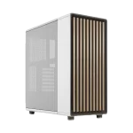 Fractal Design North Chalk White - Mesh Side Panels ATX Mid Tower Gaming Case - Wood Oak Front, 2x140mm Fans included, Type C USB
