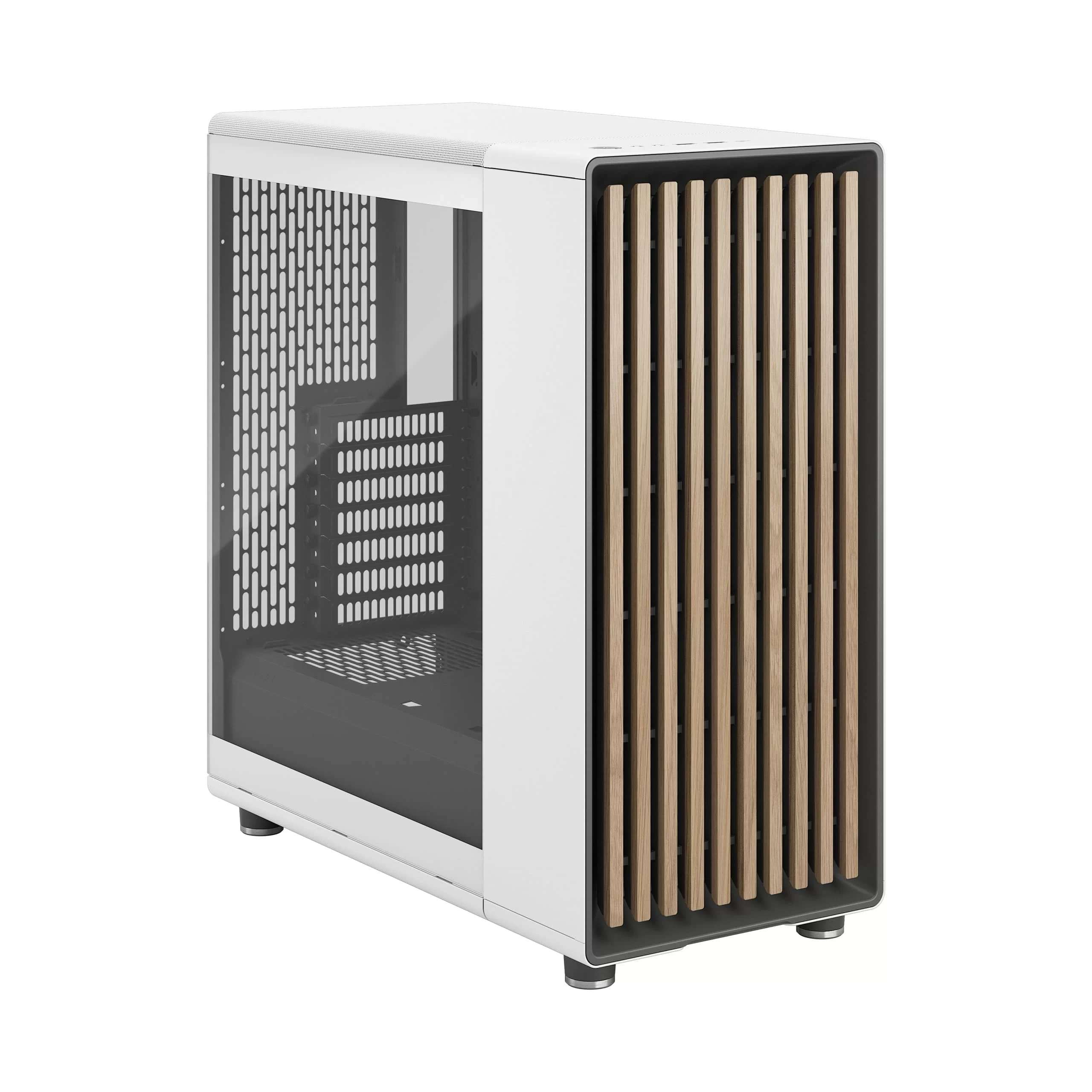 Fractal Design North Chalk White TG Clear Tint - Tempered Glass Clear ATX Mid Tower Gaming Case - Wood Oak Front, 2x140mm Fans included, Type C USB 11 Fractal Design North Chalk White TG Clear Tint - Tempered Glass Clear ATX Mid Tower Gaming Case - Wood Oak Front, 2x140mm Fans included, Type C USB - Ảnh 11