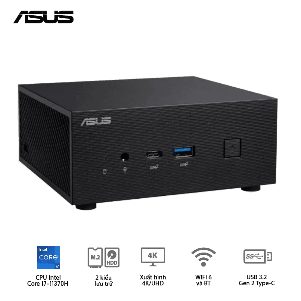 ASUS PN63-S1-B-S7106MV Barebone Mini PC - Intel Core i7-11370H, Wi-Fi 6 + BT5.0, VESA MOUNT, VGA port configurable, w/o Keyboard Mouse 2 ASUS PN63-S1-B-S7106MV Barebone Mini PC - Intel Core i7-11370H, Wi-Fi 6 + BT5.0, VESA MOUNT, VGA port configurable, w/o Keyboard Mouse - Ảnh 2
