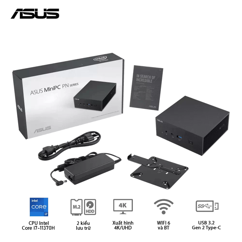 ASUS PN63-S1-B-S7106MV Barebone Mini PC - Intel Core i7-11370H, Wi-Fi 6 + BT5.0, VESA MOUNT, VGA port configurable, w/o Keyboard Mouse 4 ASUS PN63-S1-B-S7106MV Barebone Mini PC - Intel Core i7-11370H, Wi-Fi 6 + BT5.0, VESA MOUNT, VGA port configurable, w/o Keyboard Mouse - Ảnh 4