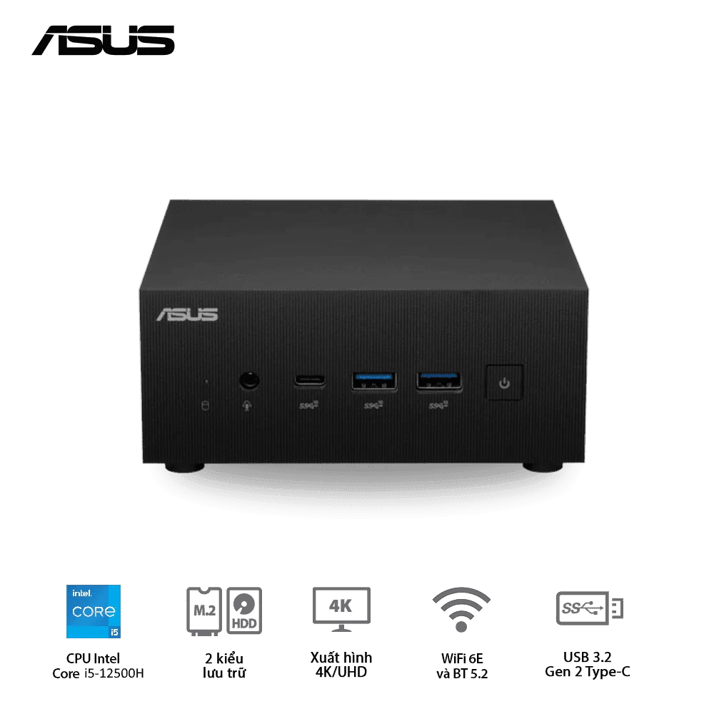 ASUS PN64-B-S5188MD Barebone miniPC - Intel Core i5-12500H, Intel AX211 (Gig+), WiFi 6E, Bluetooth 5.2, Al Noise Cancellation, VESA MOUNT, Display 1.4 port 2 ASUS PN64-B-S5188MD Barebone miniPC - Intel Core i5-12500H, Intel AX211 (Gig+), WiFi 6E, Bluetooth 5.2, Al Noise Cancellation, VESA MOUNT, Display 1.4 port - Ảnh 2