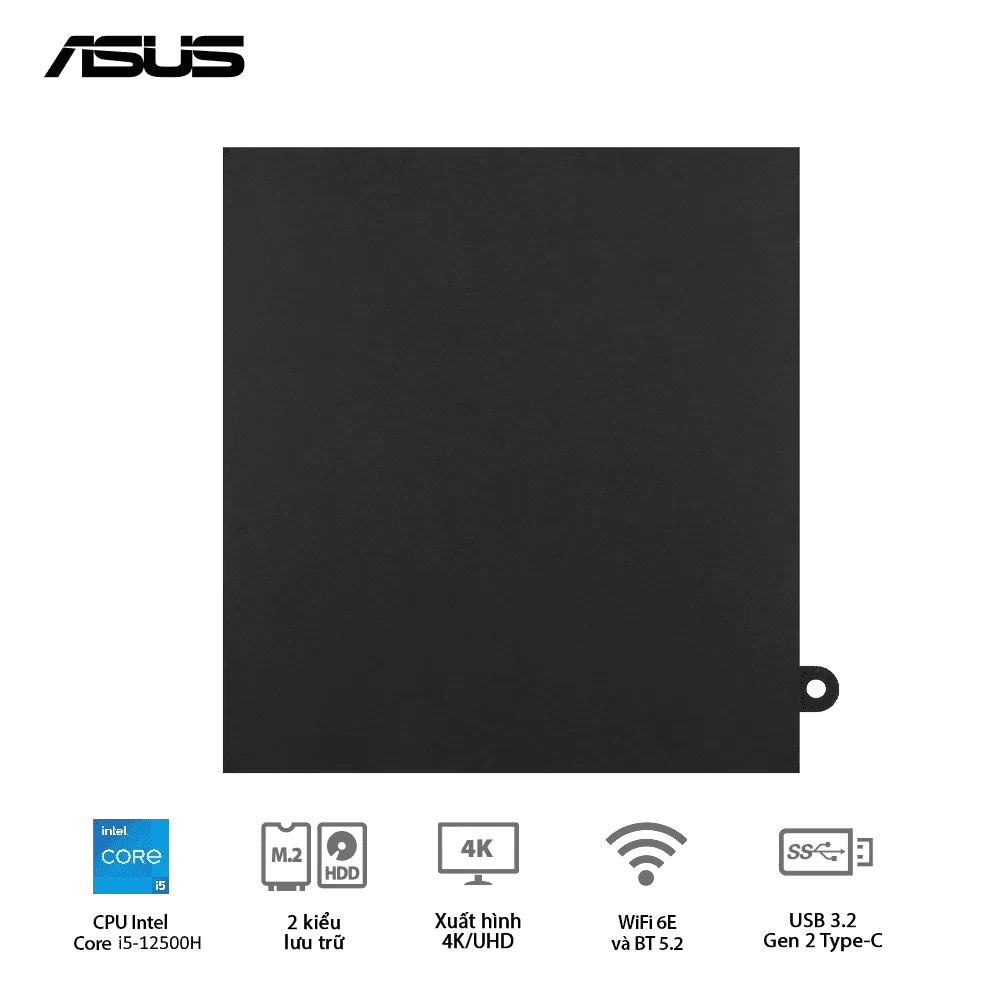 ASUS PN64-B-S5188MD Barebone miniPC - Intel Core i5-12500H, Intel AX211 (Gig+), WiFi 6E, Bluetooth 5.2, Al Noise Cancellation, VESA MOUNT, Display 1.4 port 12 ASUS PN64-B-S5188MD Barebone miniPC - Intel Core i5-12500H, Intel AX211 (Gig+), WiFi 6E, Bluetooth 5.2, Al Noise Cancellation, VESA MOUNT, Display 1.4 port - Ảnh 12