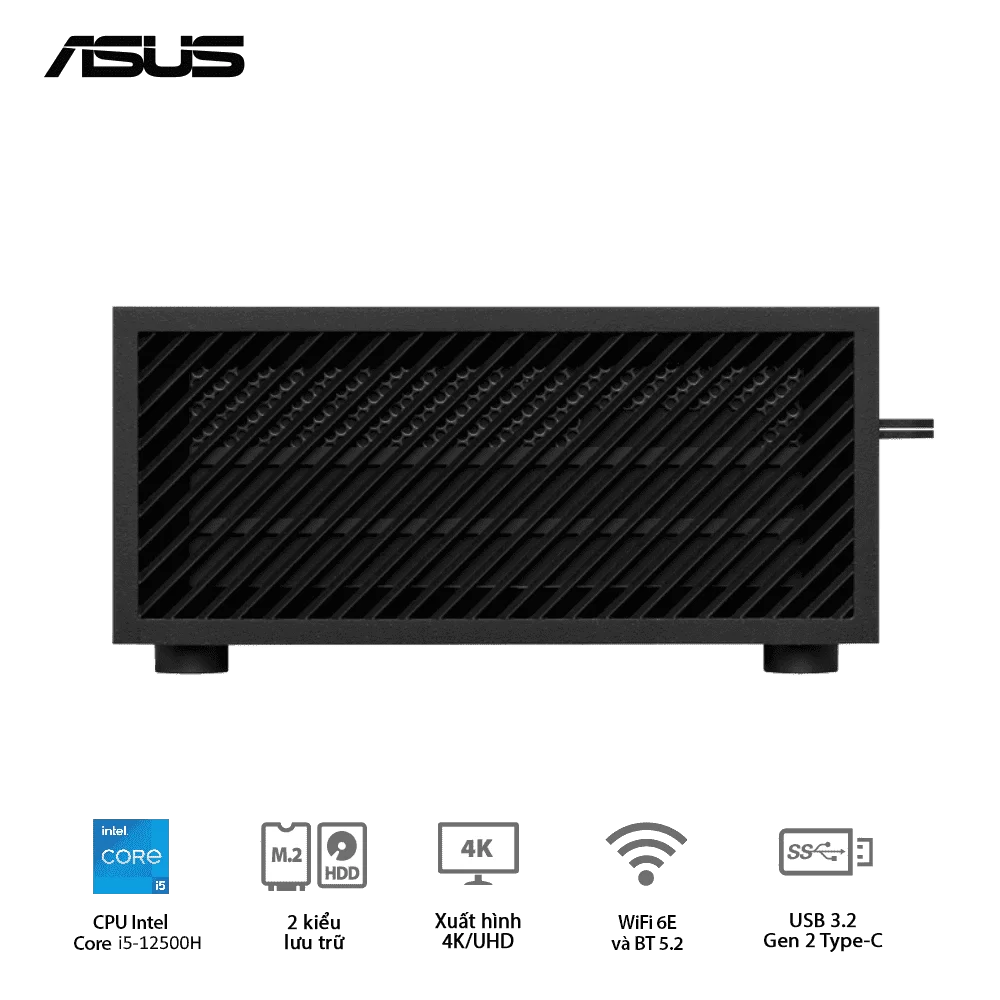 ASUS PN64-B-S5188MD Barebone miniPC - Intel Core i5-12500H, Intel AX211 (Gig+), WiFi 6E, Bluetooth 5.2, Al Noise Cancellation, VESA MOUNT, Display 1.4 port 13 ASUS PN64-B-S5188MD Barebone miniPC - Intel Core i5-12500H, Intel AX211 (Gig+), WiFi 6E, Bluetooth 5.2, Al Noise Cancellation, VESA MOUNT, Display 1.4 port - Ảnh 13