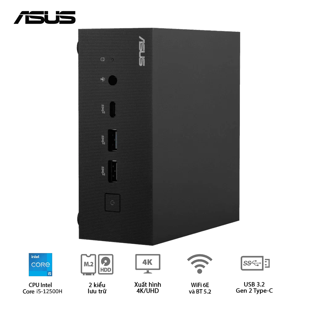 ASUS PN64-B-S5188MD Barebone miniPC - Intel Core i5-12500H, Intel AX211 (Gig+), WiFi 6E, Bluetooth 5.2, Al Noise Cancellation, VESA MOUNT, Display 1.4 port 5 ASUS PN64-B-S5188MD Barebone miniPC - Intel Core i5-12500H, Intel AX211 (Gig+), WiFi 6E, Bluetooth 5.2, Al Noise Cancellation, VESA MOUNT, Display 1.4 port - Ảnh 5