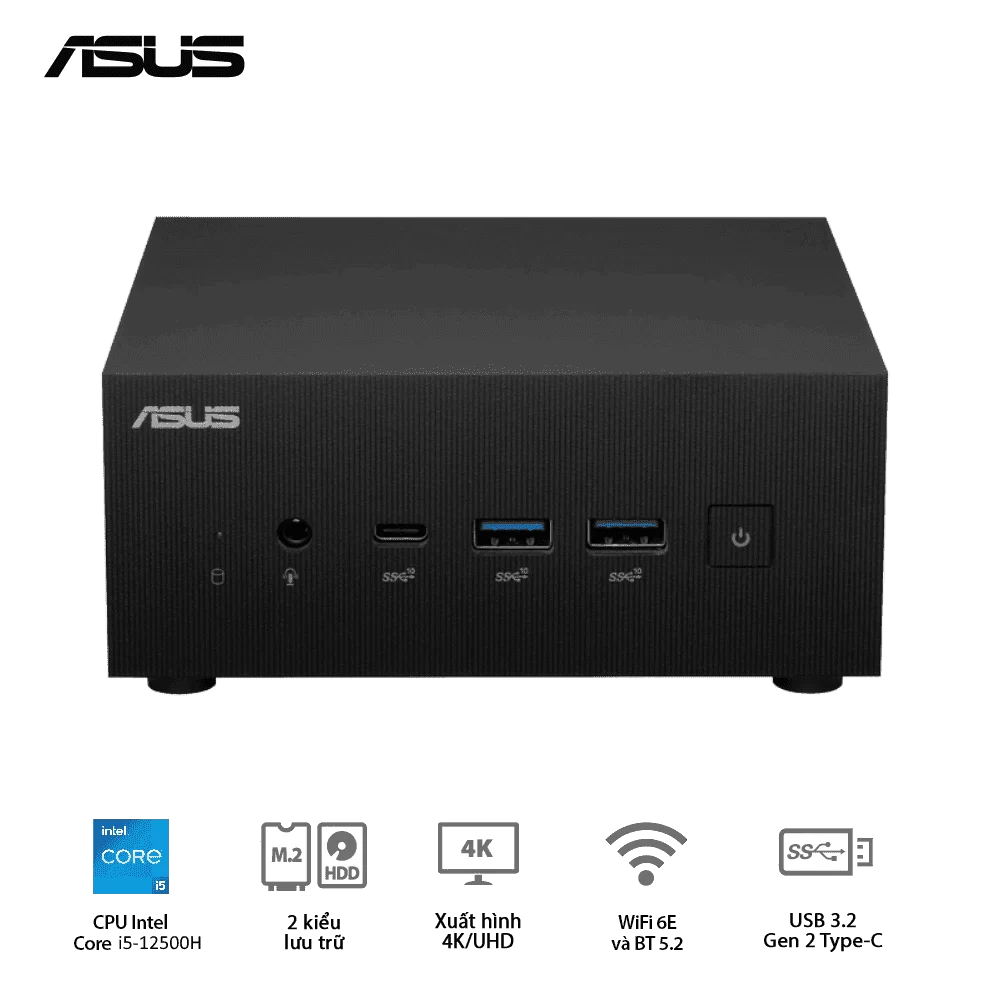 ASUS PN64-B-S5188MD Barebone miniPC - Intel Core i5-12500H, Intel AX211 (Gig+), WiFi 6E, Bluetooth 5.2, Al Noise Cancellation, VESA MOUNT, Display 1.4 port 8 ASUS PN64-B-S5188MD Barebone miniPC - Intel Core i5-12500H, Intel AX211 (Gig+), WiFi 6E, Bluetooth 5.2, Al Noise Cancellation, VESA MOUNT, Display 1.4 port - Ảnh 8