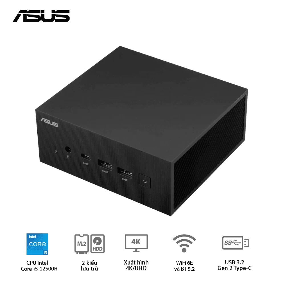 ASUS PN64-B-S5188MD Barebone miniPC - Intel Core i5-12500H, Intel AX211 (Gig+), WiFi 6E, Bluetooth 5.2, Al Noise Cancellation, VESA MOUNT, Display 1.4 port 9 ASUS PN64-B-S5188MD Barebone miniPC - Intel Core i5-12500H, Intel AX211 (Gig+), WiFi 6E, Bluetooth 5.2, Al Noise Cancellation, VESA MOUNT, Display 1.4 port - Ảnh 9