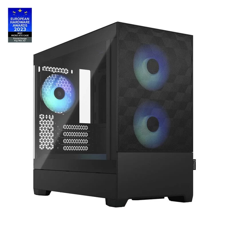 Fractal Design Pop Mini Air RGB Black TG Clear Tint mATX PC Gaming Case - Tempered Glass Airflow, 3x Aspect 12 RGB included 14 Fractal Design Pop Mini Air RGB Black TG Clear Tint mATX PC Gaming Case - Tempered Glass Airflow, 3x Aspect 12 RGB included - Ảnh 14